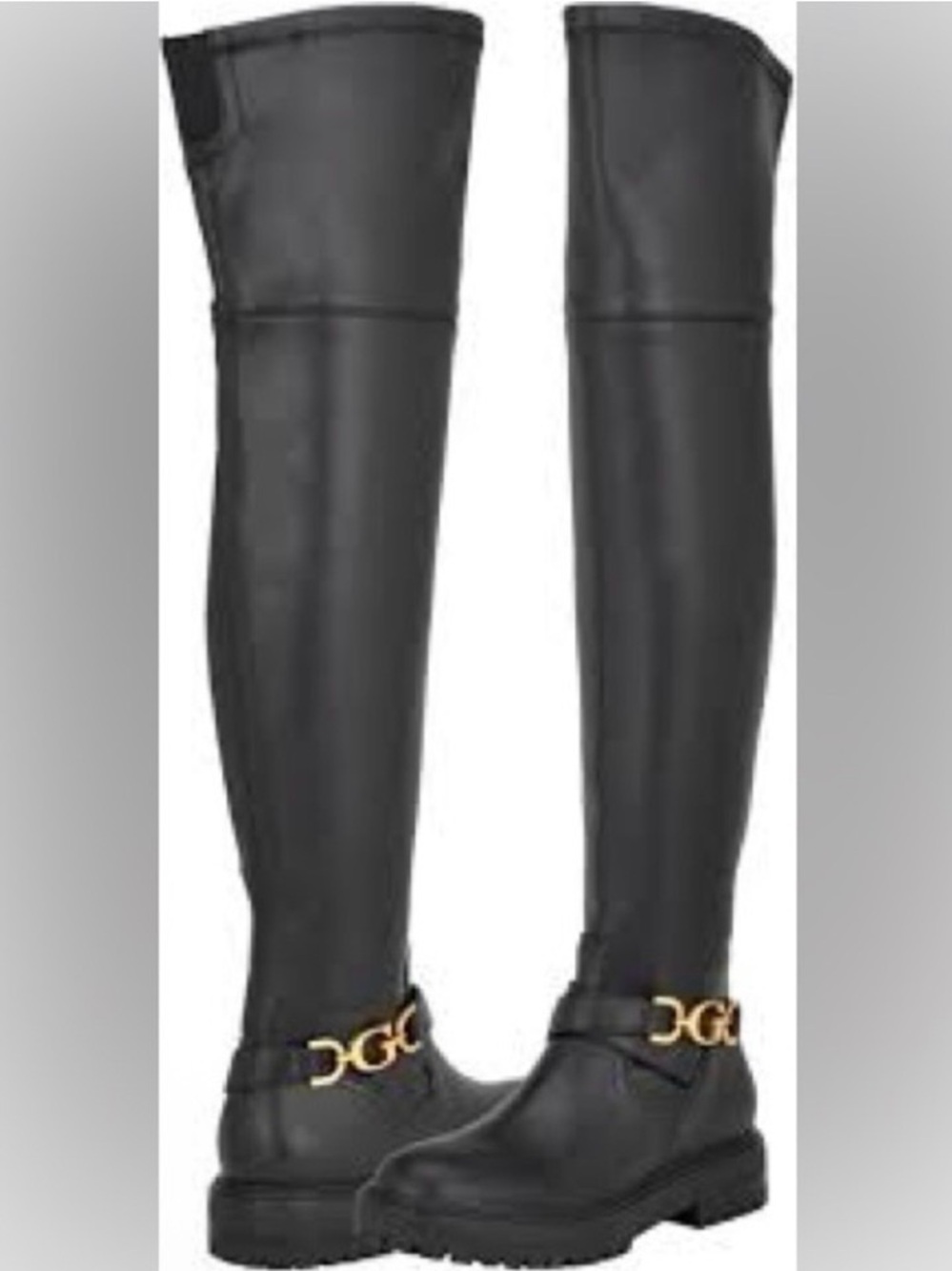 NWOT Guess Jellio Black Over-the-Knee Lug Sole Boots Size 7